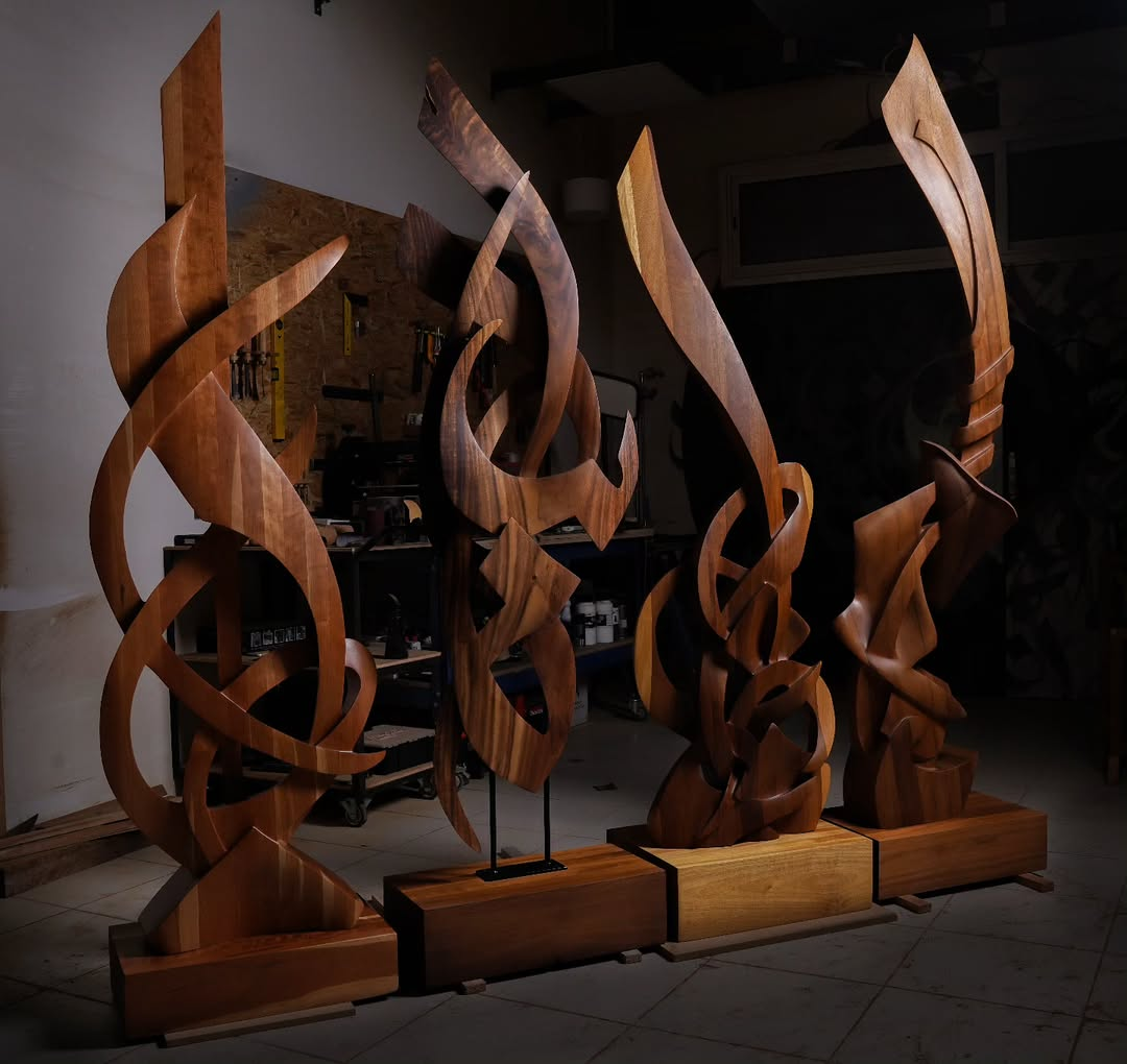 Ali AlHamoud (Alif): Sculpting Arabic Letters in Wood and Granite